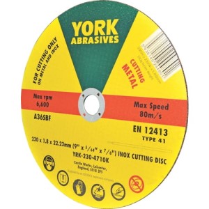Tarcza tnąca 230x1,8x22,23mm Inox York Abrasives YRK2304710K