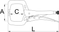 Spawalnicze szczypce nastawne samoblokujące 280C Unior (601144) 432/3C