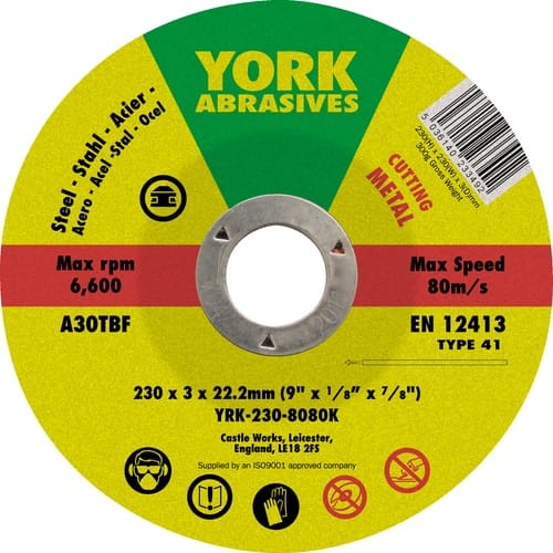 Tarcza tnąca płaska 9x1/8x7/8" A30TBF York Abrasives YRK2308080K