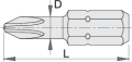 Końcówki wkrętakowe krzyżakowe PZ2 zestaw 3szt. Unior (602427) 6486C8