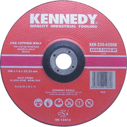 Tarcza typu Inox Cut-Off 180x1,6x22,23mm AS46 Kennedy KEN2304500K