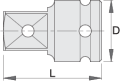 Redukcja udarowa zmniejszająca 3/4"-1/2" Unior Tools (603995) 232.7/4