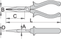 Szczypce półokrągłe długie z bocznym ucinakiem 160mm Unior (607875) 506/1BI