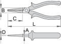 Szczypce okrągłe długie 140mm Unior (607880) 476/1BI Wyprzedaż