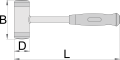 Młotek bezodrzutowy montażowy d 45mm L 315mm 866g 950 Unior Tools (615034) 819A