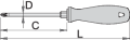 Wkrętak krzyżakowy PH1 80mm CR z sześciokątnym zabierakiem Philips Unior Tools (616370) 616CR
