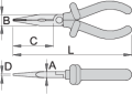 Szczypce półokrągłe długie z wewnętrznym ucinakiem częścią chwytową proste izolowane 170mm Unior (619189) 508/1VDEDP Wyprzedaż