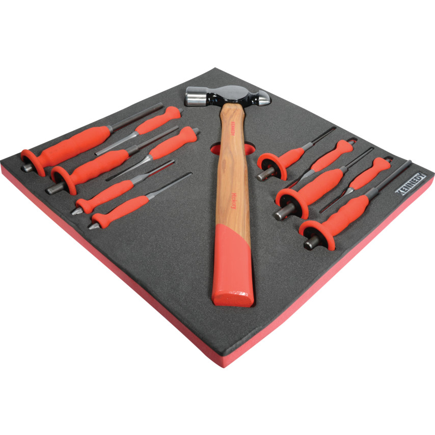Zestaw młotek z wybijakami w piance 13szt. PUNCH &amp; HAMMER SET WITHFOAM T0691 Kennedy KEN5950295K KEN-595-0295K