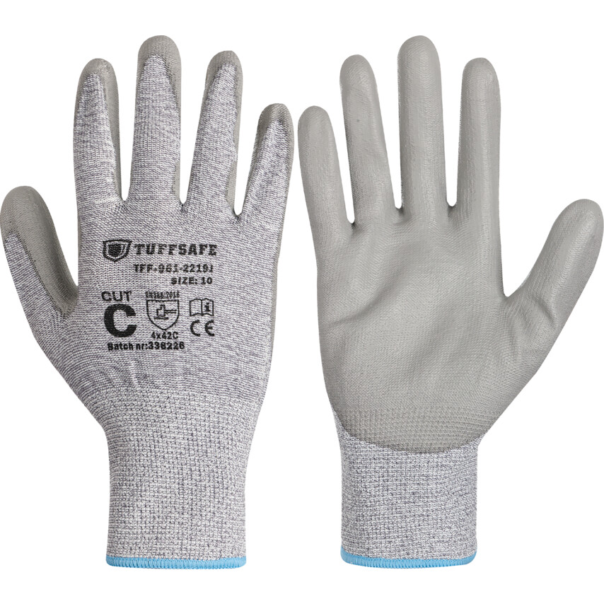 Rękawice CUT C 13G PU PALM COATED GLOVESIZE 9 Tuffsafe TFF9612219G TFF-961-2219G