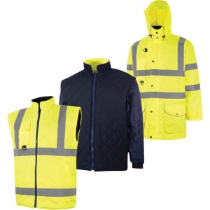 Płasz roboczy wodoodporny oddychający dobrze widoczny 5w1 EN20471 żółty 3XL Tuffsafe TFF9628015F TFF-962-8015F