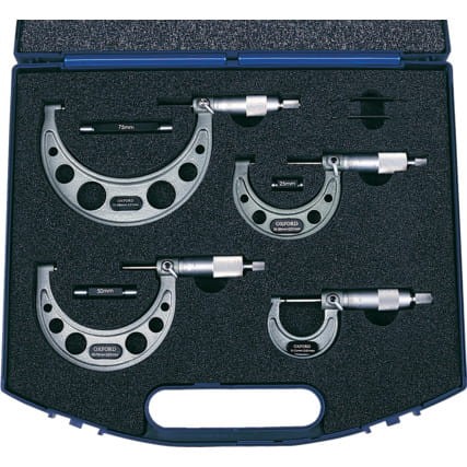 Zestaw mikrometrów 0-100mm zewnętrznych 4szt. Oxford Precision OXD3355500K