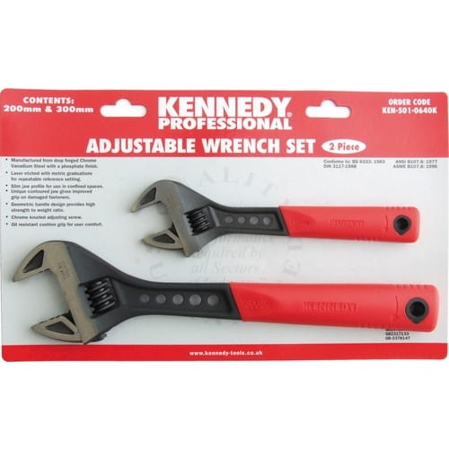 Zestaw kluczy nastawnych z podziałką 200mm 300mm 8" 12" Kennedy KEN5010640K