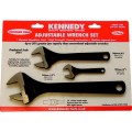 Zestaw kluczy nastawnych 100mm 200mm 300mm czernionych 4" 8" 12" z podziałką Kennedy KEN5010600K