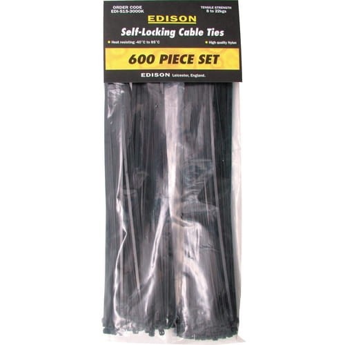 Zestaw opasek zaciskowych 600szt. Edison EDI5153000K