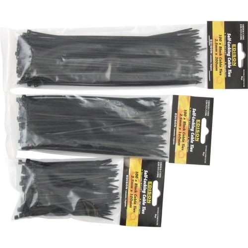 Zestaw pasków zaciskowych 2,5mm czarne 300szt. Edison EDI5153040K
