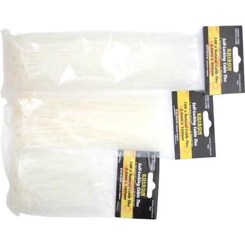 Zestaw pasków zaciskowych 2,5mm naturalne 300szt. Edison EDI5153050K