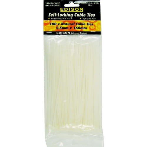 Opaski zaciskowe 2,5x160mm 100szt. Edison EDI5152130K