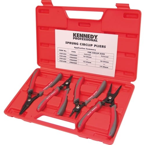 Zestaw zewnętrznych i wewnętrznych szczypiec do pierścieni osadczych 10-65mm 4szt. Kennedy KEN5586090K