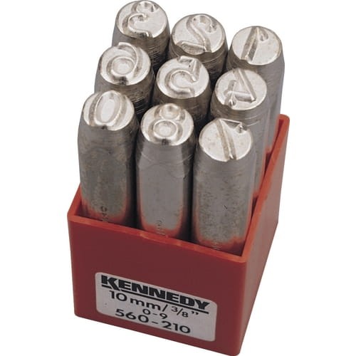 Zestaw znaczników 10mm cyfrowych 9szt. numeratory Kennedy KEN5606070K