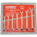 Zestaw kluczy płasko-oczkowych z zapadką 3/8"-3/4" AF 7szt. Kennedy KEN5822230K