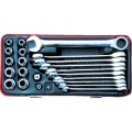 Zestaw kluczy 10-19mm płasko-oczkowych z grzechotką 23szt. Kennedy KEN5823980K