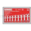 Klucze płasko-oczkowe z zapadką krótkie 10-19mm 9szt. Kennedy KEN5822236K