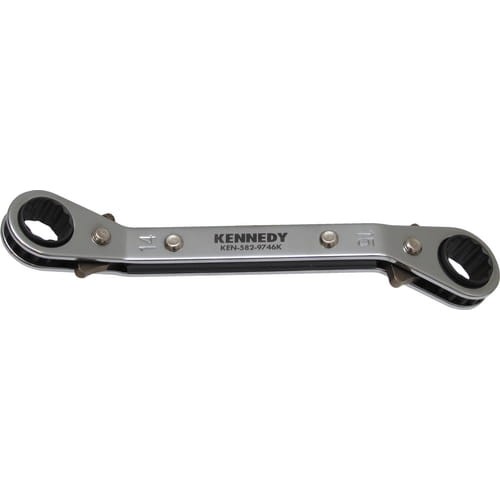 Klucz 5/8"x11/16" oczkowy zapadkowy odgięty calowy Kennedy KEN5829755K