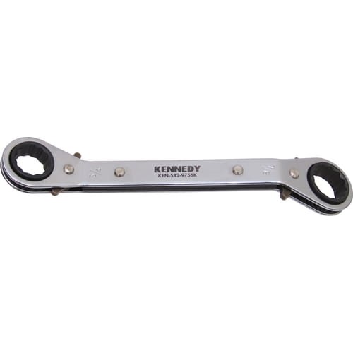 Klucz 3/4"x7/8" oczkowy zapadkowy odgięty calowy Kennedy KEN5829756K