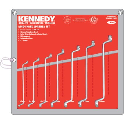 Zestaw kluczy 6-19mm dwustronnych oczkowych 7szt. Kennedy KEN5821960K