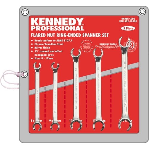Klucz 8x17mm oczkowy otwarty polerowany dwustronny Kennedy KEN5821090K KEN-582-1090K