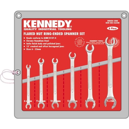 Zestaw kluczy 6-22mm oczkowych otwartych 6szt. Kennedy KEN5823650K