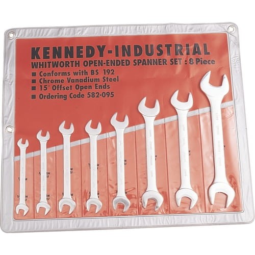 Zestaw kluczy 1/8-5/8" dwustronnych płaskich Whitworth 8szt. Kennedy KEN5820950K