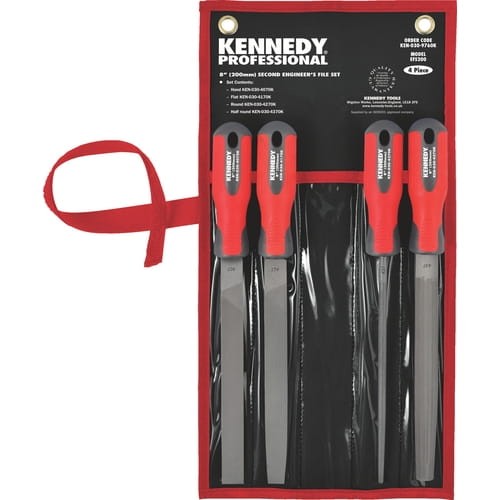 Zestaw pilników precyzyjnych 8" z uchwytami 4szt. Kennedy KEN0309760K
