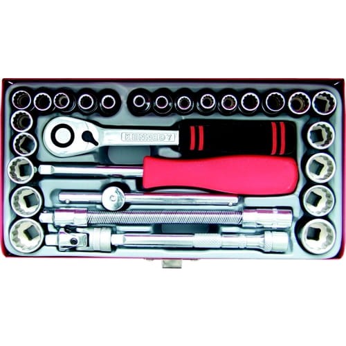 Zestaw nasadek metrycznych i calowych 1/4" 29szt. Kennedy KEN5824895K