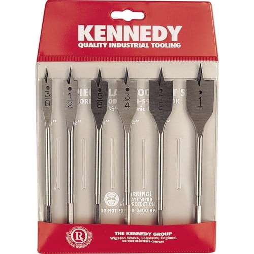Zestaw wierteł płaskich do drewna 3/8"-1" 6szt. Kennedy KEN5974300K