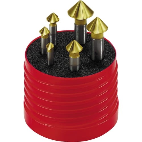 Zestaw pogłębiaczy 6-20mm 90 stopni 6szt. stożkowych HSS-Co powłoka TiN Sherwood SHR0208990Y SHR-020-8990Y