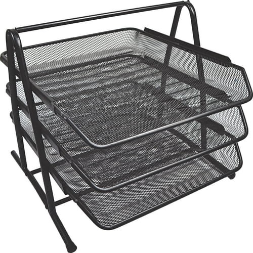 WIRE MESH 3-TIER LETTER TRAY BLACK Offis OFI8060100K