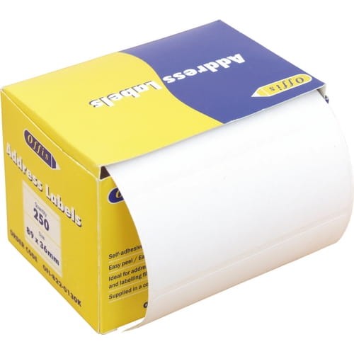 Nalepki adresowe 89x36mm 250szt. Offis OFI8220130K