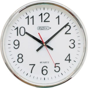 Zegar ścienny chromowany 14" Offis OFI8230010K
