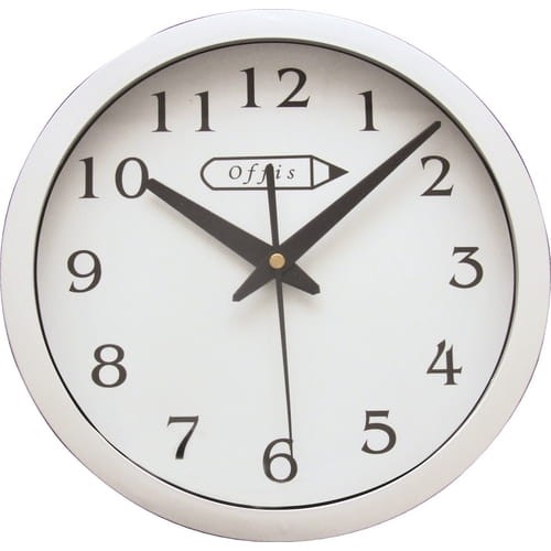 Zegar ścienny srebrny 10" Offis OFI8230030K