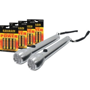 Zestaw latarki LED w aluminiowej obudowie z bateriami Edison EDI9042922K