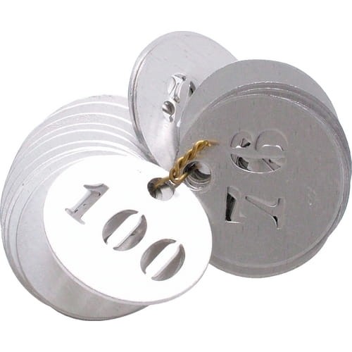 Tabliczki znamionowe numerowane 1-100 aluminium 30mm 100szt. Kennedy KEN9371130K