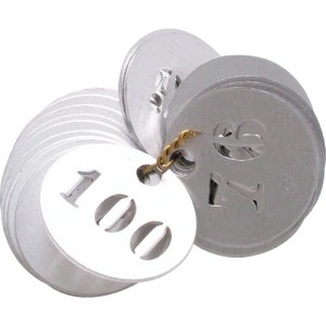 Tabliczki znamionowe numerowane 1-100 aluminium 30mm 100szt. Kennedy KEN9371130K