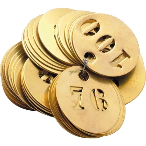 Tabliczki znamionowe numerowane 1-100 mosiądz 30mm 100szt. Kennedy KEN9372130K