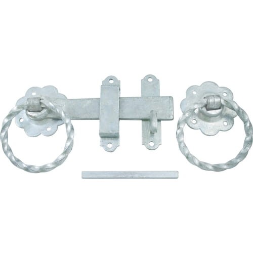 150mm PLAIN RING HANDLE GATE LATCH SET GALV Matlock MTL9497105K