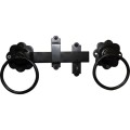 150mm PLAIN RING HANDLE GATE LATCH SET BLACK Matlock MTL9497106K