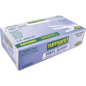 Rękawice jednorazowe winylowe niebieskie rozm. S opak. 100szt. Tuffsafe TFF9617030A