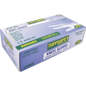 Rękawice jednorazowe winylowe bezbarwne rozm. S opak. 100szt. Tuffsafe TFF9617040A