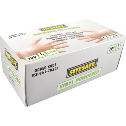 Rękawice jednorazowe winylowe roz. M niebieskie 100szt. Sitesafe SSF9617031B