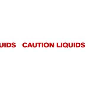 Taśma z nadrukiem Caution Liquids 50mm 66m Avon AVN9816320K PRO19-20